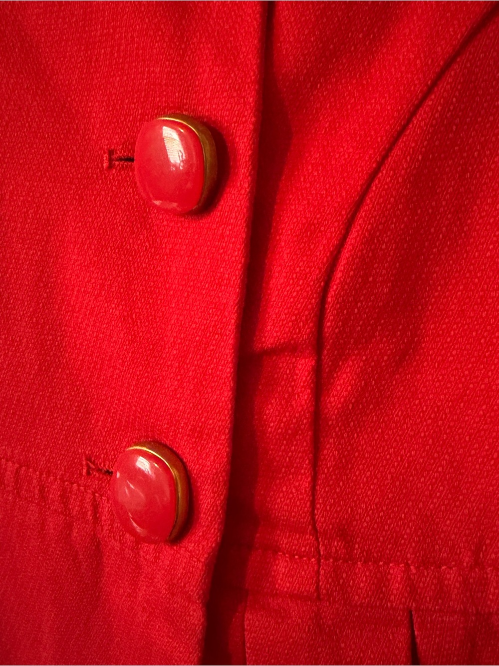 Forever 21 Red Double-Breasted Mod Denim Coat - Picture 4 of 4